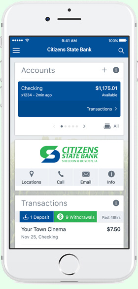 Bank Account Citizen State Bank Online Banking Citizens State Bank