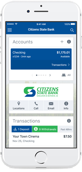 Citizens state bank mobile app deals