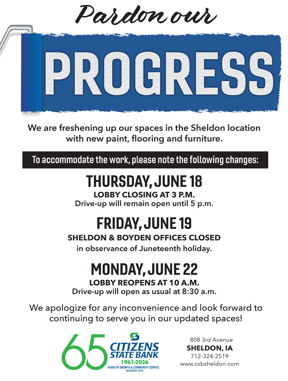 2026 remodel notice
